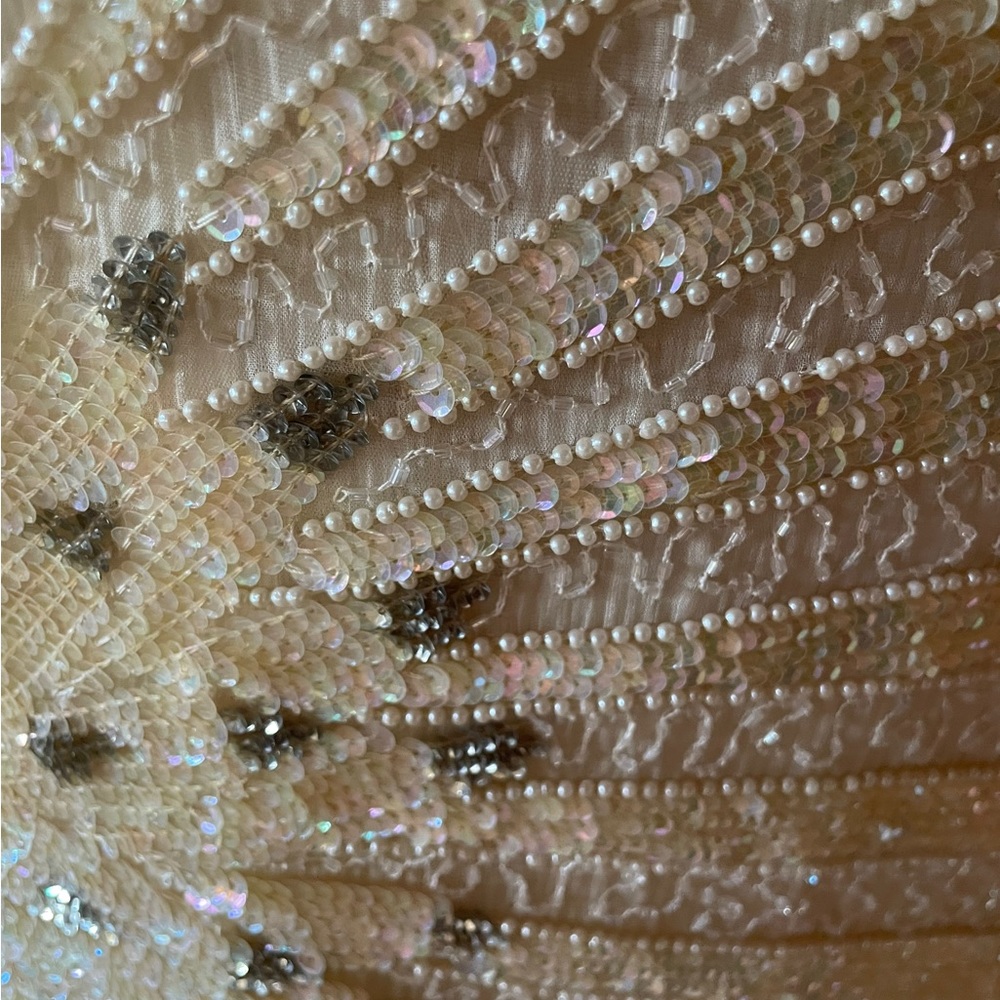 NWT Vintage‎ Jewel Queen 100% Silk, Handmade, Beaded & Sequin, V-Neck Gown - Picture 8 of 13